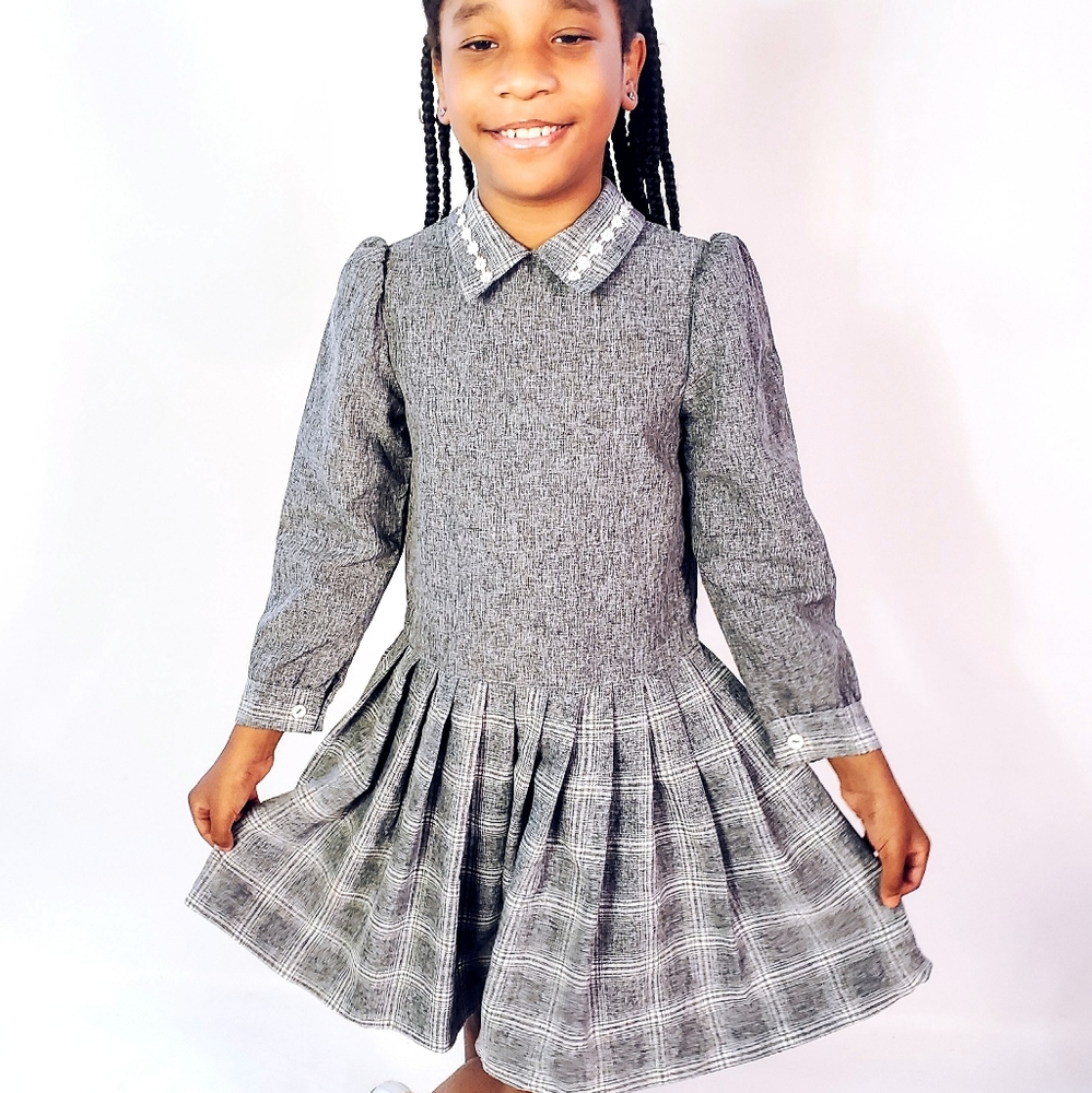 Pleated Plaid Dress